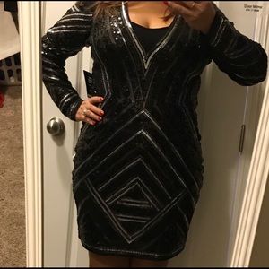 Express Mini dress with allover sequins